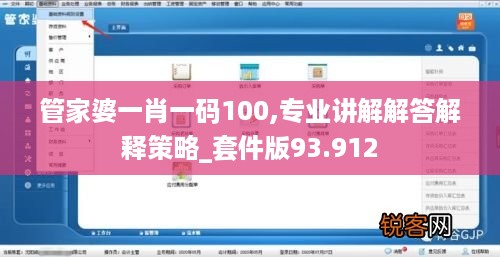 管家婆一肖一码100,专业讲解解答解释策略_套件版93.912