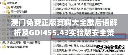 澳门免费正版资料大全歇后语解析及GDI455.43实验版安全策略