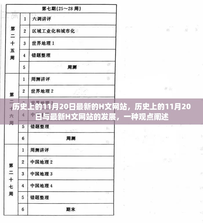 历史上的11月20日与最新H文网站发展的关联与观点阐述