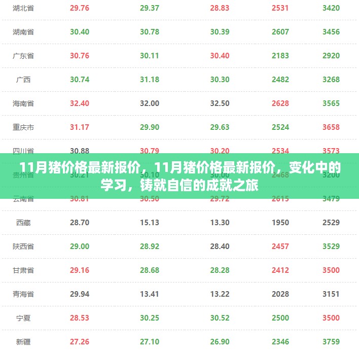 11月猪价格动态，变化中学习，自信成就之旅