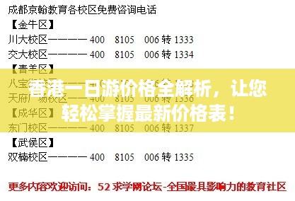 香港一日游价格全解析，让您轻松掌握最新价格表！